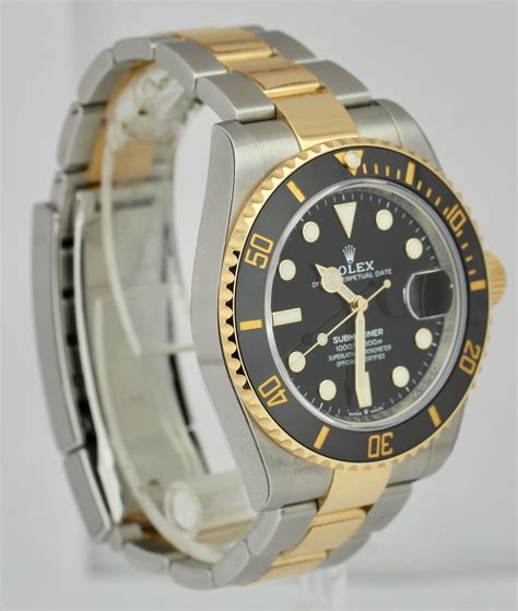 how much gold is in a rolex submariner two-tone|rolex submariner date 126613.